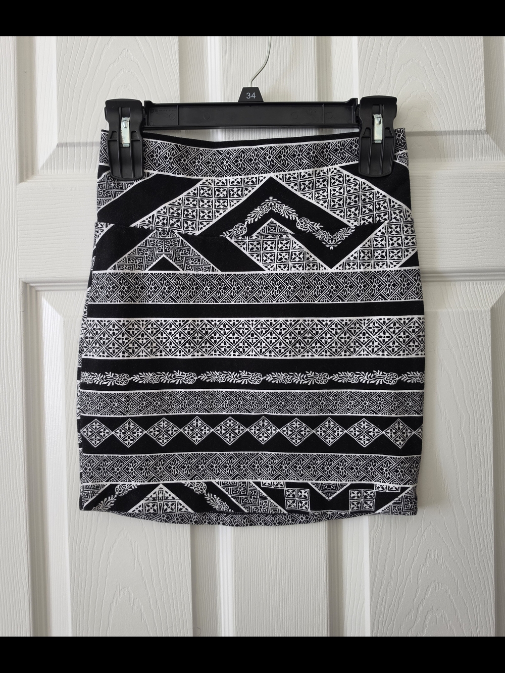 Charlotte Russe Black & White Aztec Mini Skirt